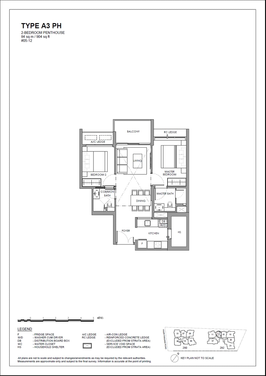 Floor plan A3 PH — 2 Bedroom Penthouse