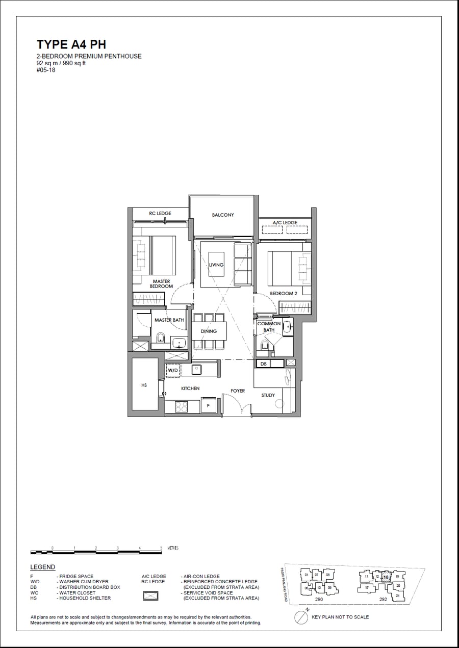 Floor plan A4 PH — 2 Bedroom Premium Penthouse