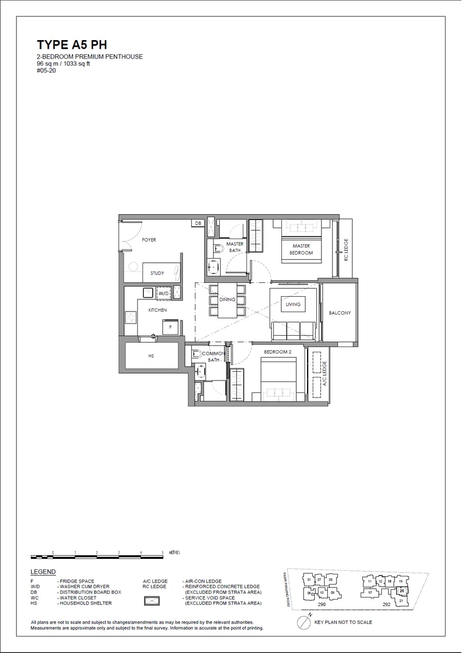 Floor plan A5 PH — 2 Bedroom Premium Penthouse