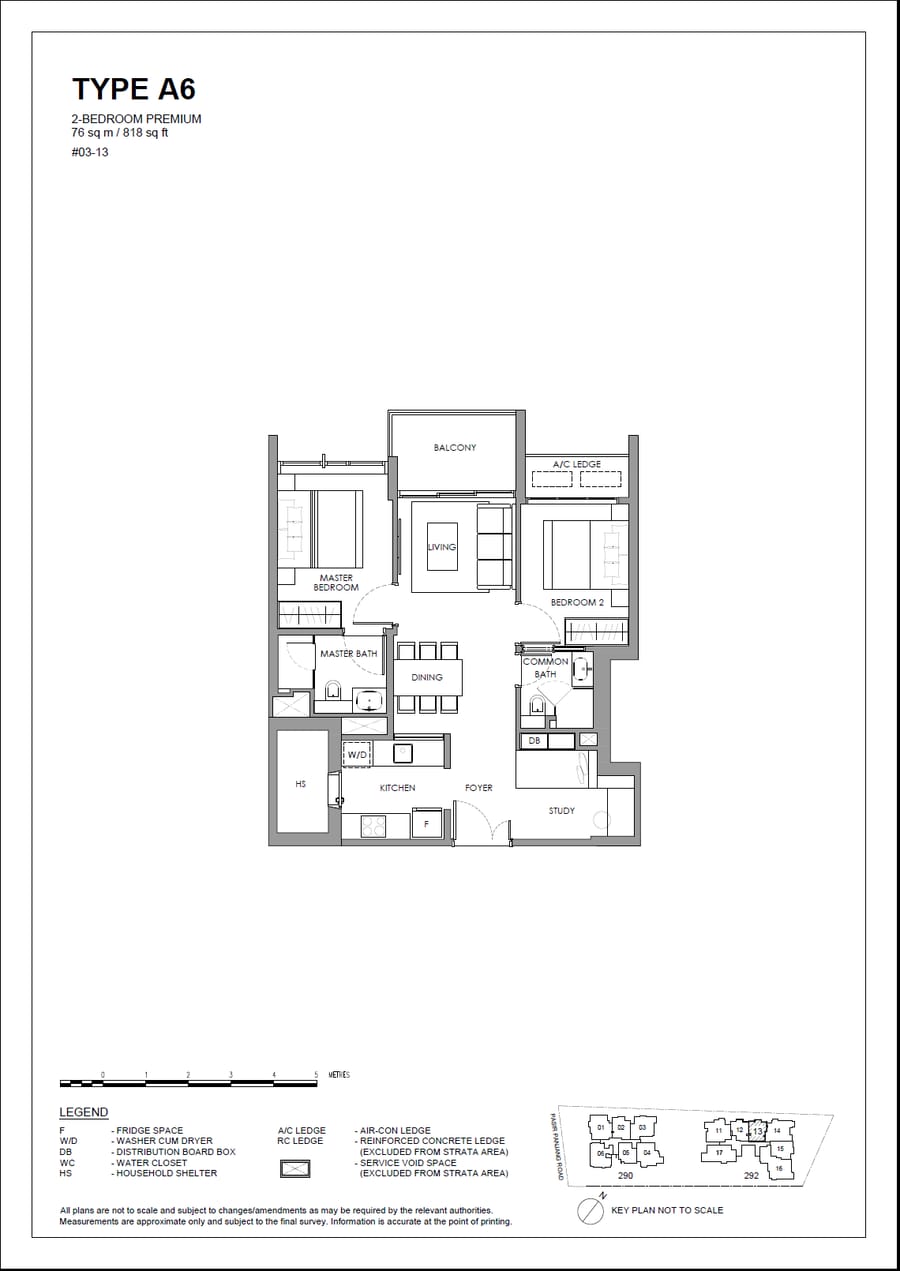 Floor plan A6 — 2 Bedroom Premium
