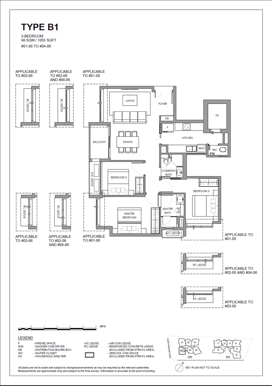 Floor plan B1 — 3 Bedroom