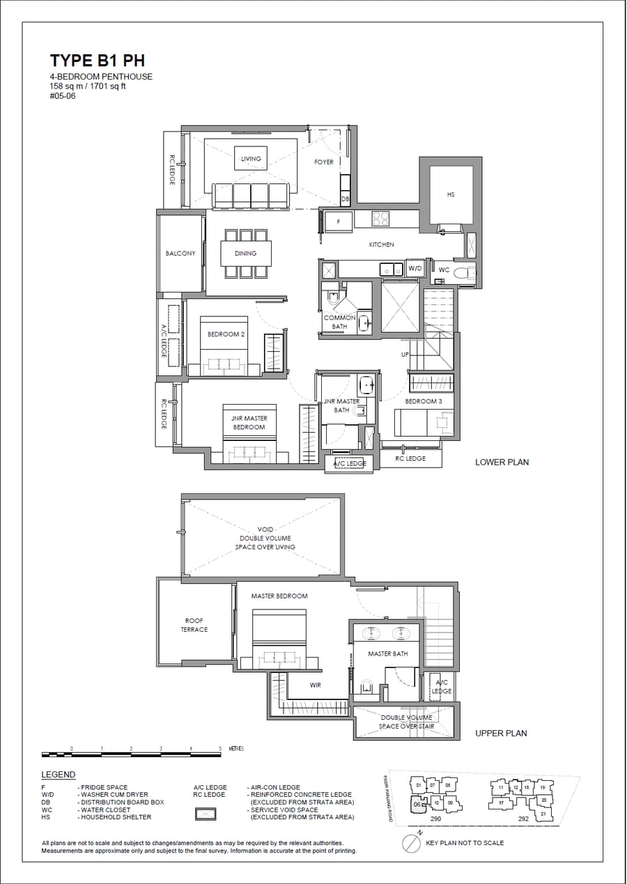 Floor plan B1 PH — 4 Bedroom Penthouse