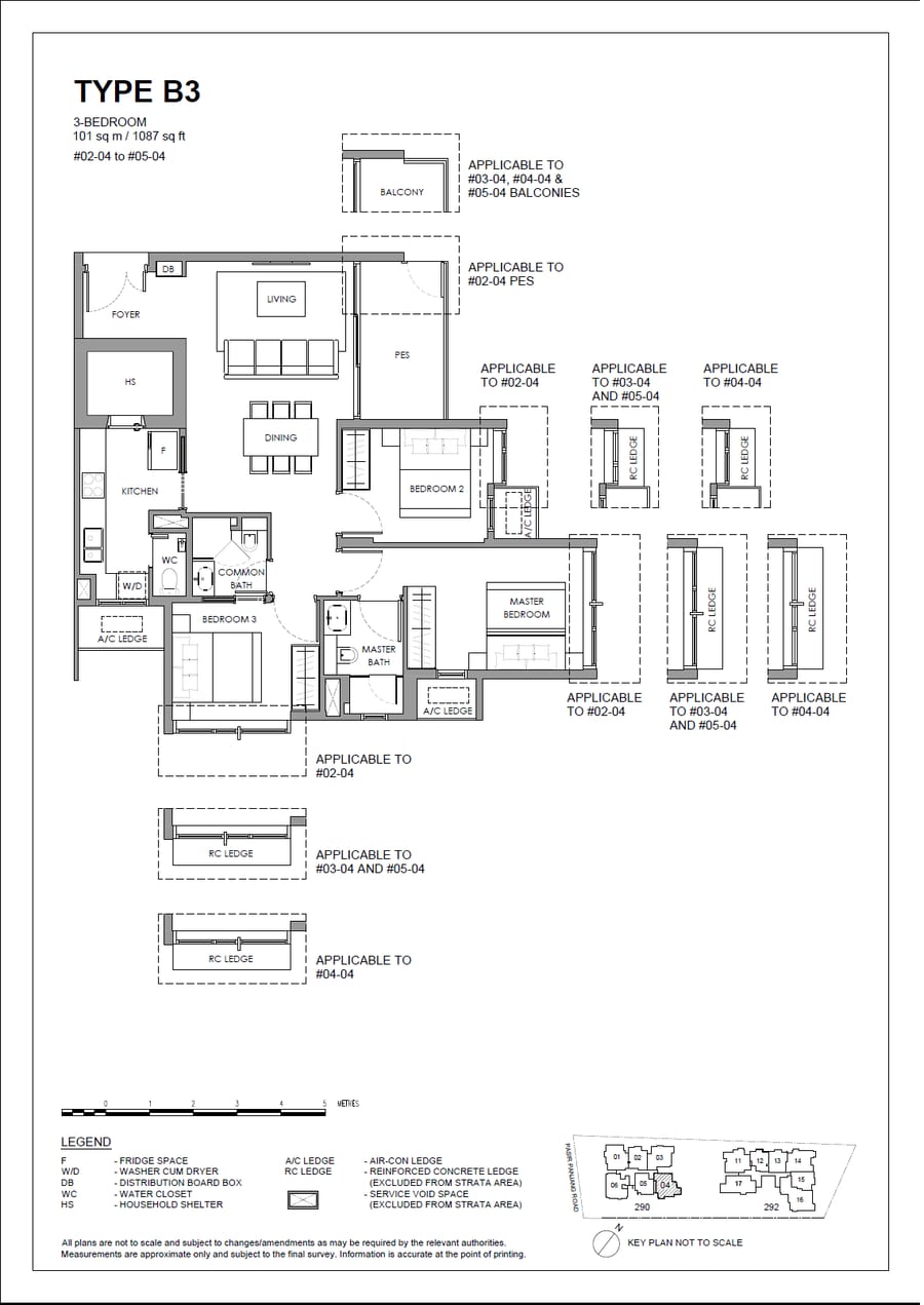 Floor plan B3 — 3 Bedroom