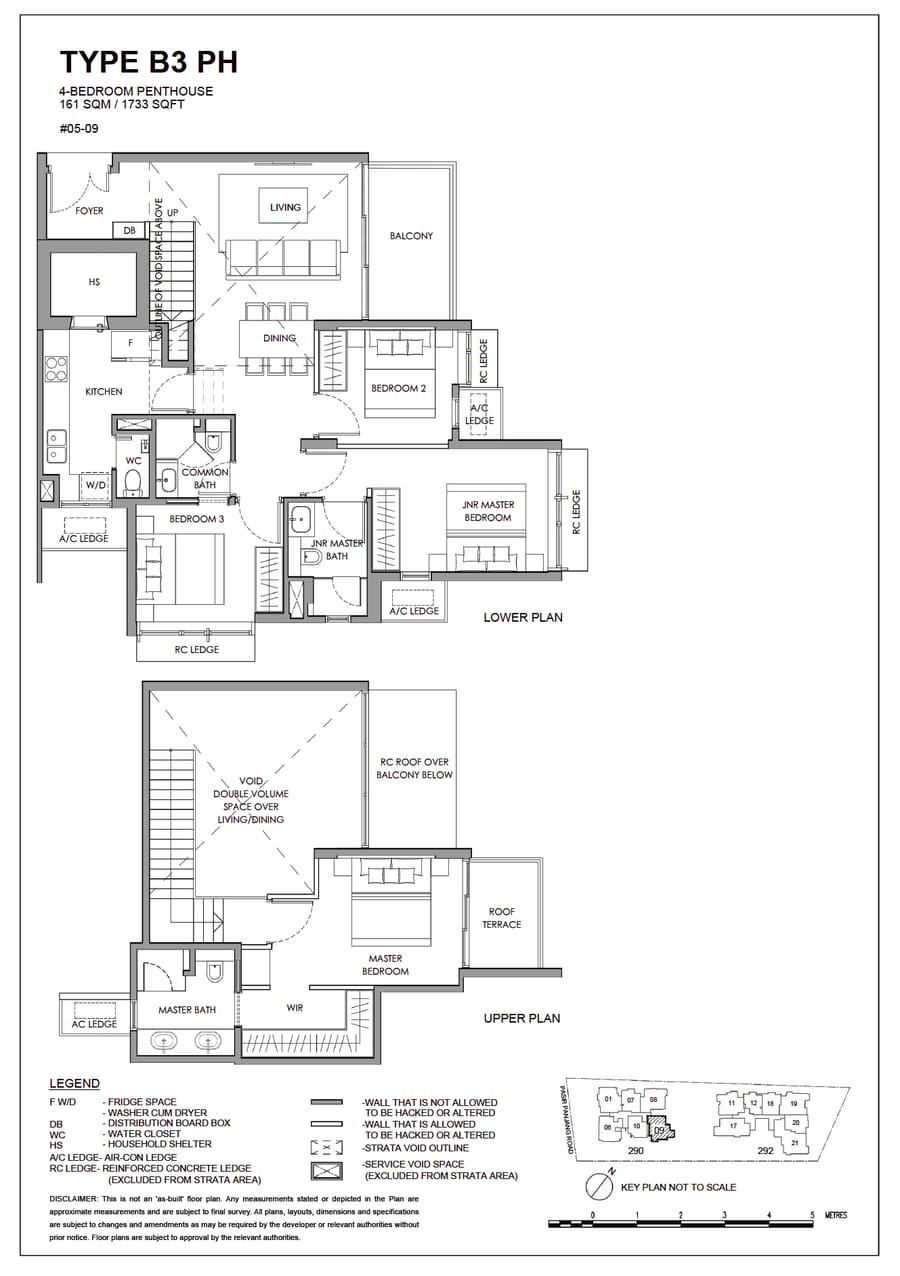Floor plan B3 PH — 4 Bedroom Penthouse