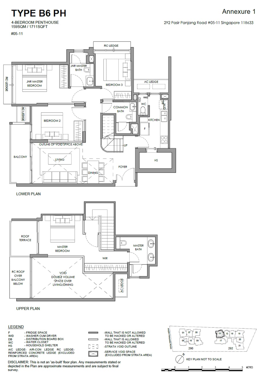 Floor plan B6 PH — 4 Bedroom Penthouse