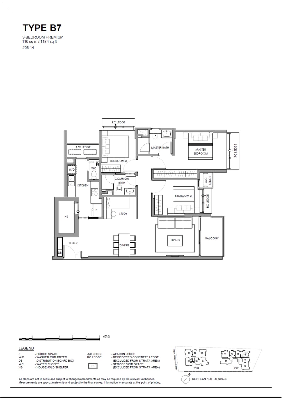 Floor plan B7 — 3 Bedroom Premium