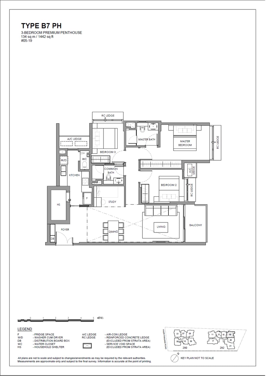 Floor plan B7 PH — 3 Bedroom Premium Penthouse