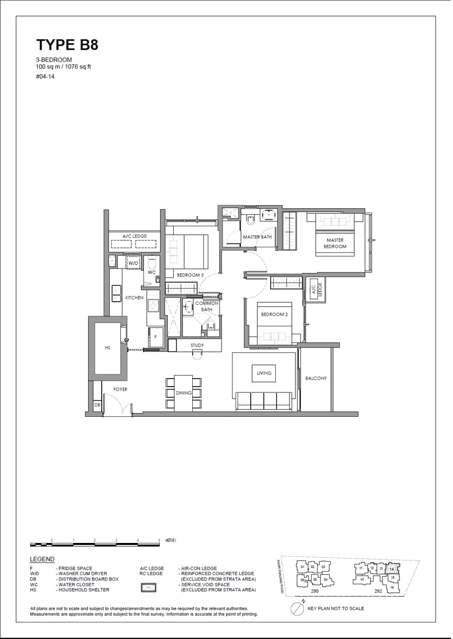 Floor plan B8 — 3 Bedroom