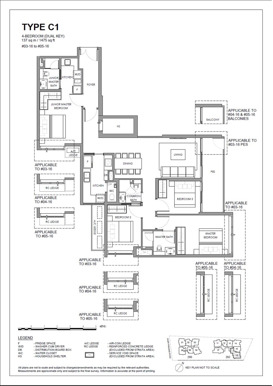 Floor plan C1 — 4 Bedroom (Dual Key)