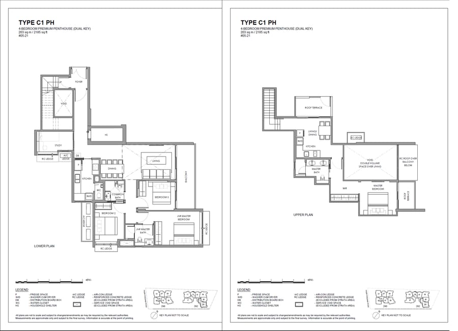 Floor plan C1 PH — 4 Bedroom Premium Penthouse(Dual Key)