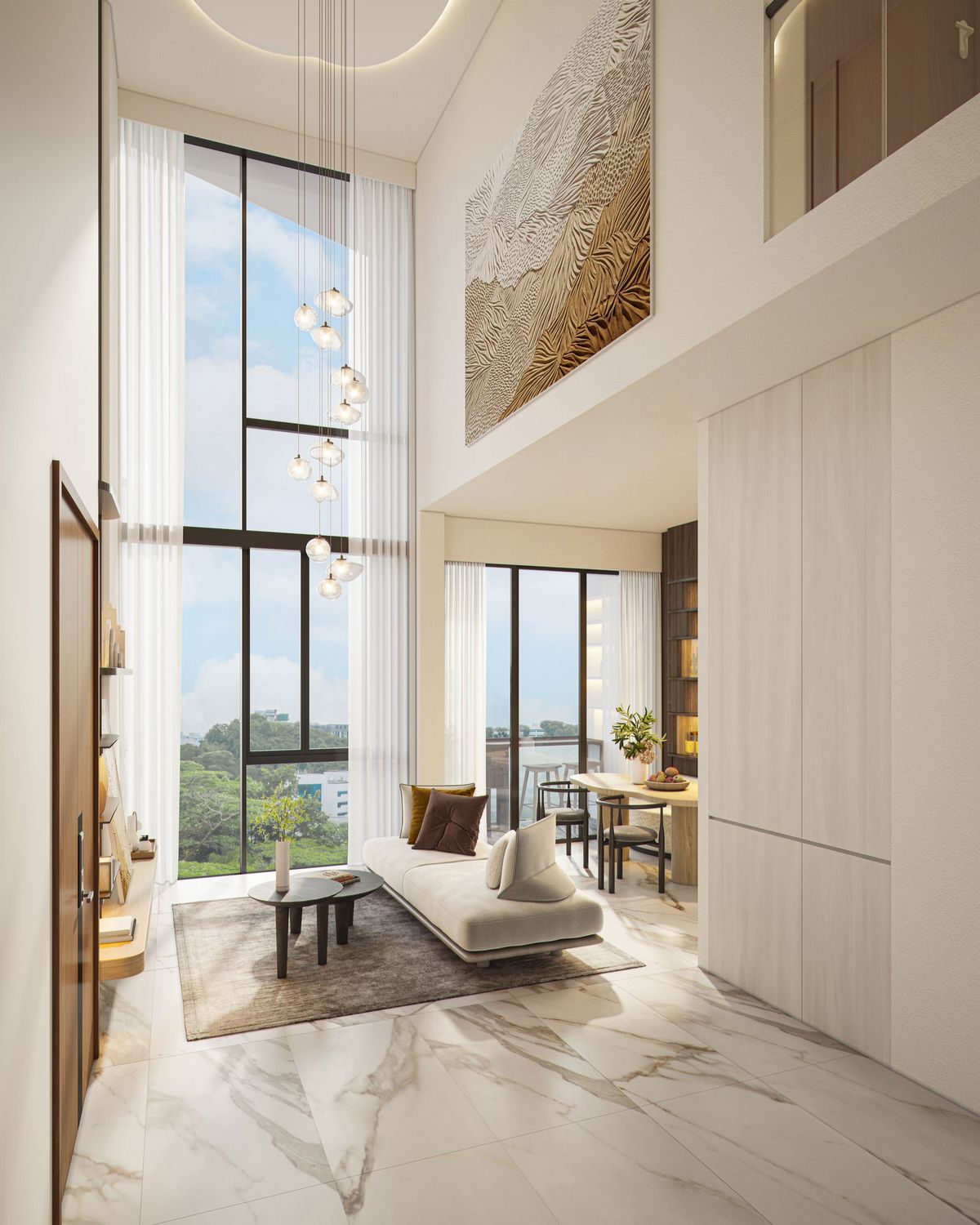 The Hillshore — artist&rsquo;s impression of the B2 penthouse living and dining room