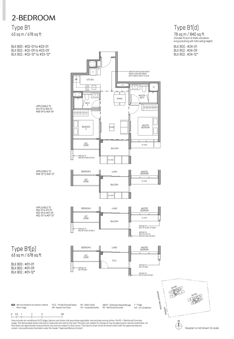 Floor plan B1 — 2 Bedroom