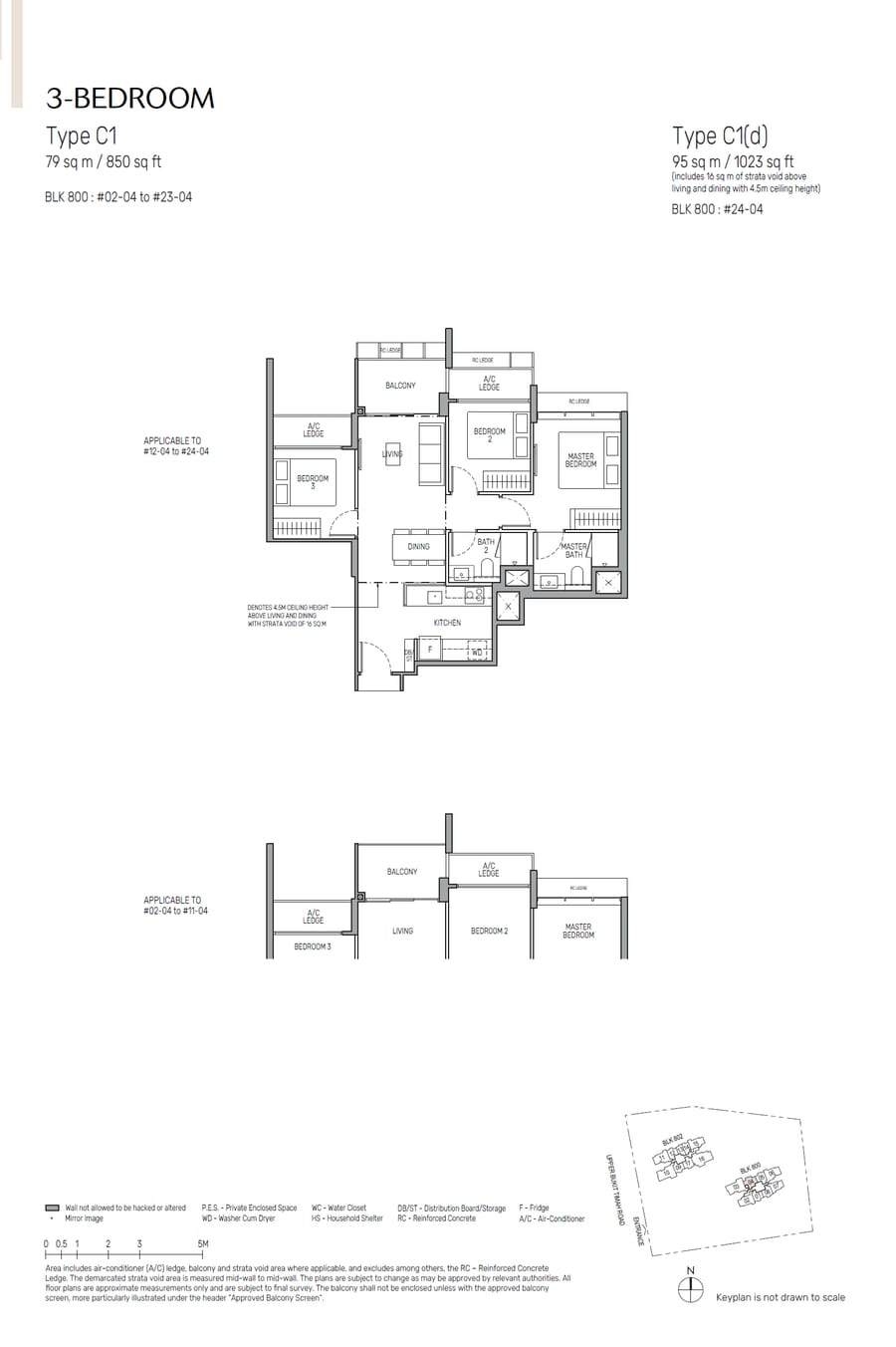 Floor plan C1 — 3 Bedroom