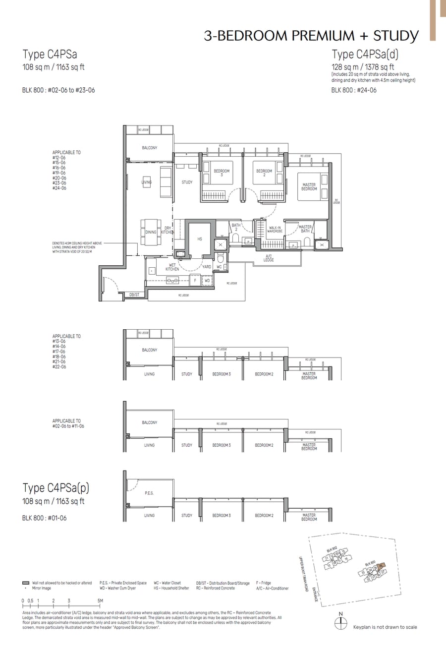 Floor plan C4PSa — 3 Bedroom Premium + Study