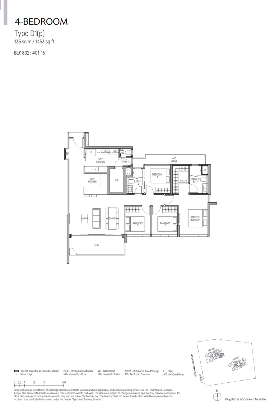 Floor plan D1 — 4 Bedroom
