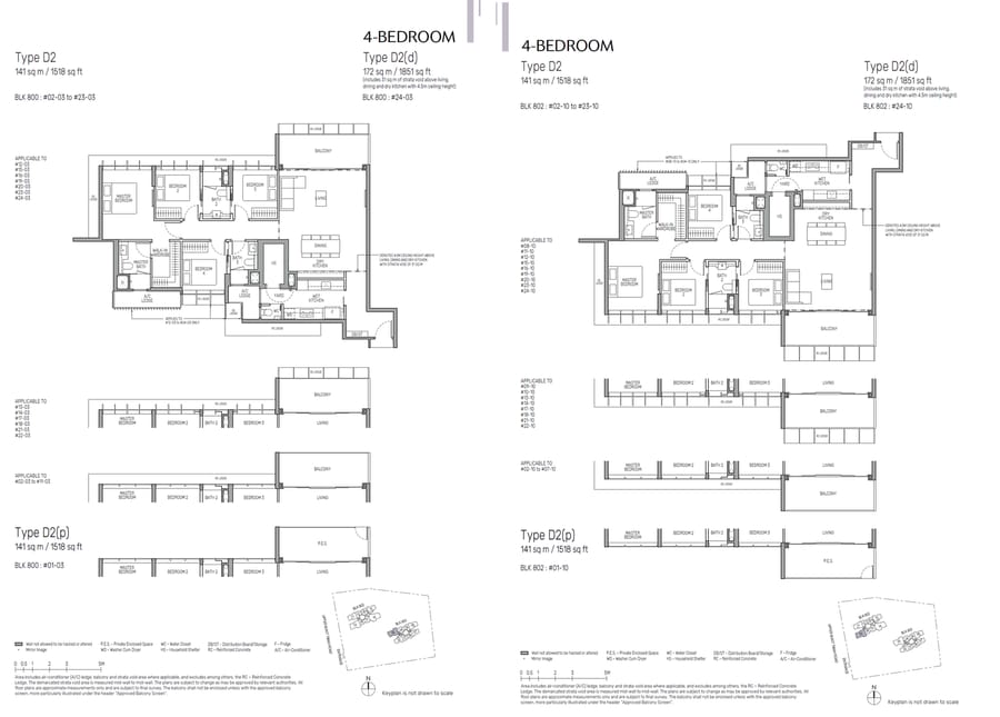 Floor plan D2 — 4 Bedroom