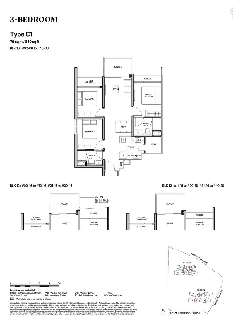Floor plan C1 — 3 Bedroom