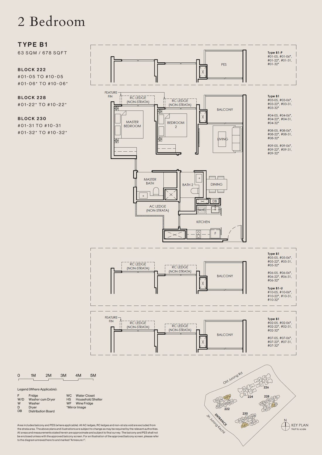 Floor plan B1-P — 2 Bedroom