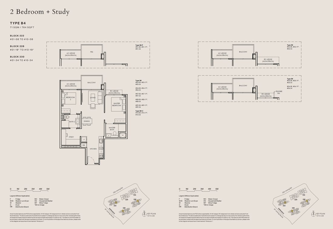 Floor plan B4-P — 2 Bedroom + STUDY