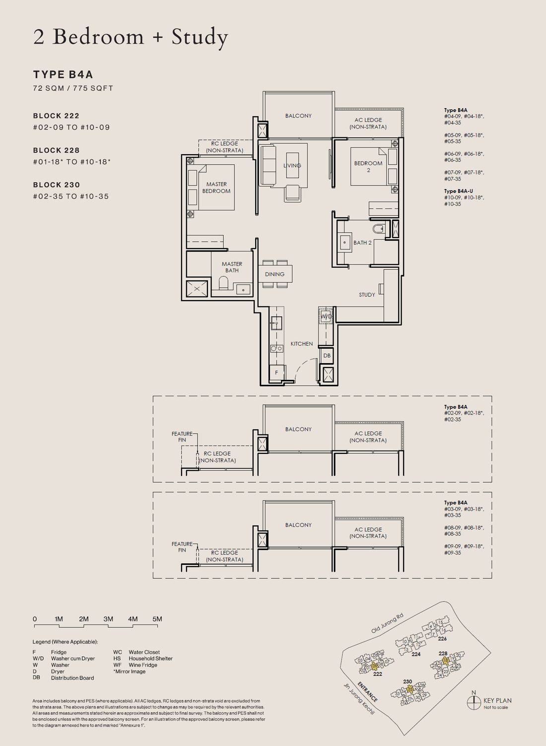Floor plan B4A-U — 2 Bedroom + STUDY