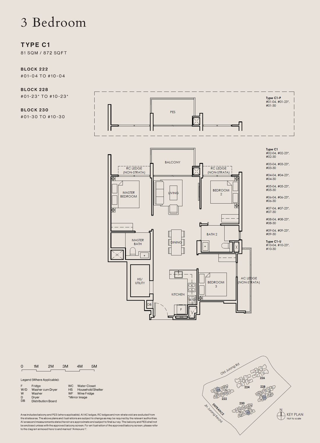Floor plan C1-P — 3 Bedroom