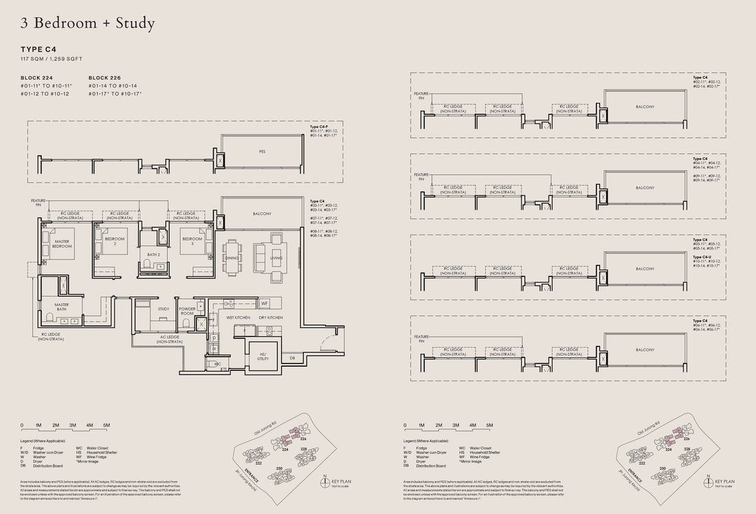 Floor plan C4-P — 3 Bedroom + STUDY