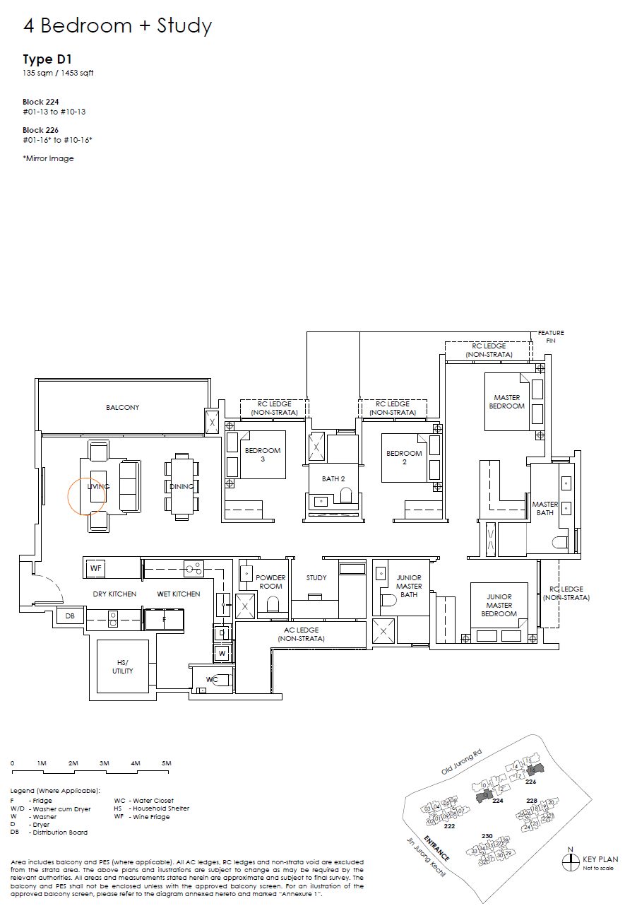 Floor plan D1 — 4 Bedroom + STUDY