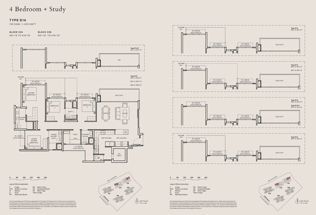 Floor plan D1A-P — 4 Bedroom + STUDY