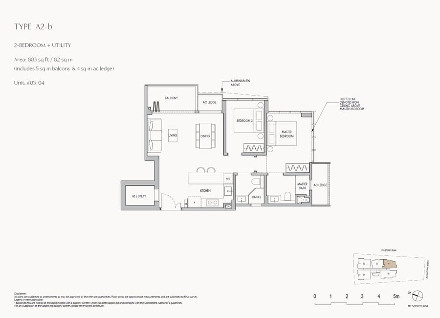 Floor plan A2-b — 2 Bedroom + Utility