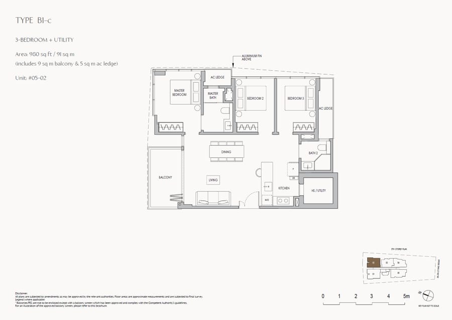 Floor plan B1-c — 3 Bedroom + Utility