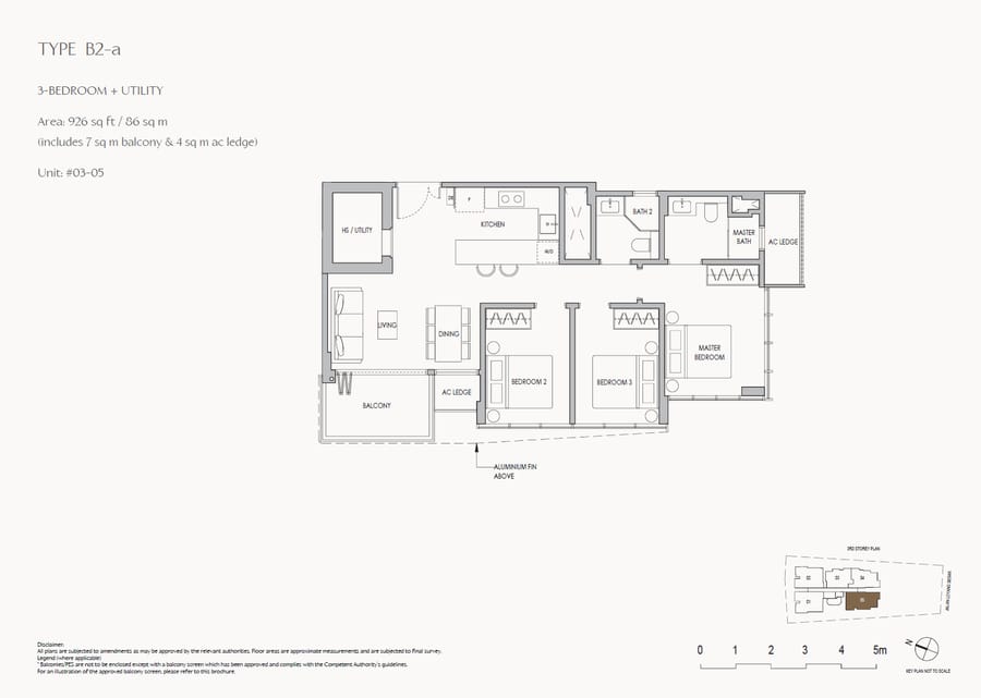 Floor plan B2-a — 3 Bedroom + Utility