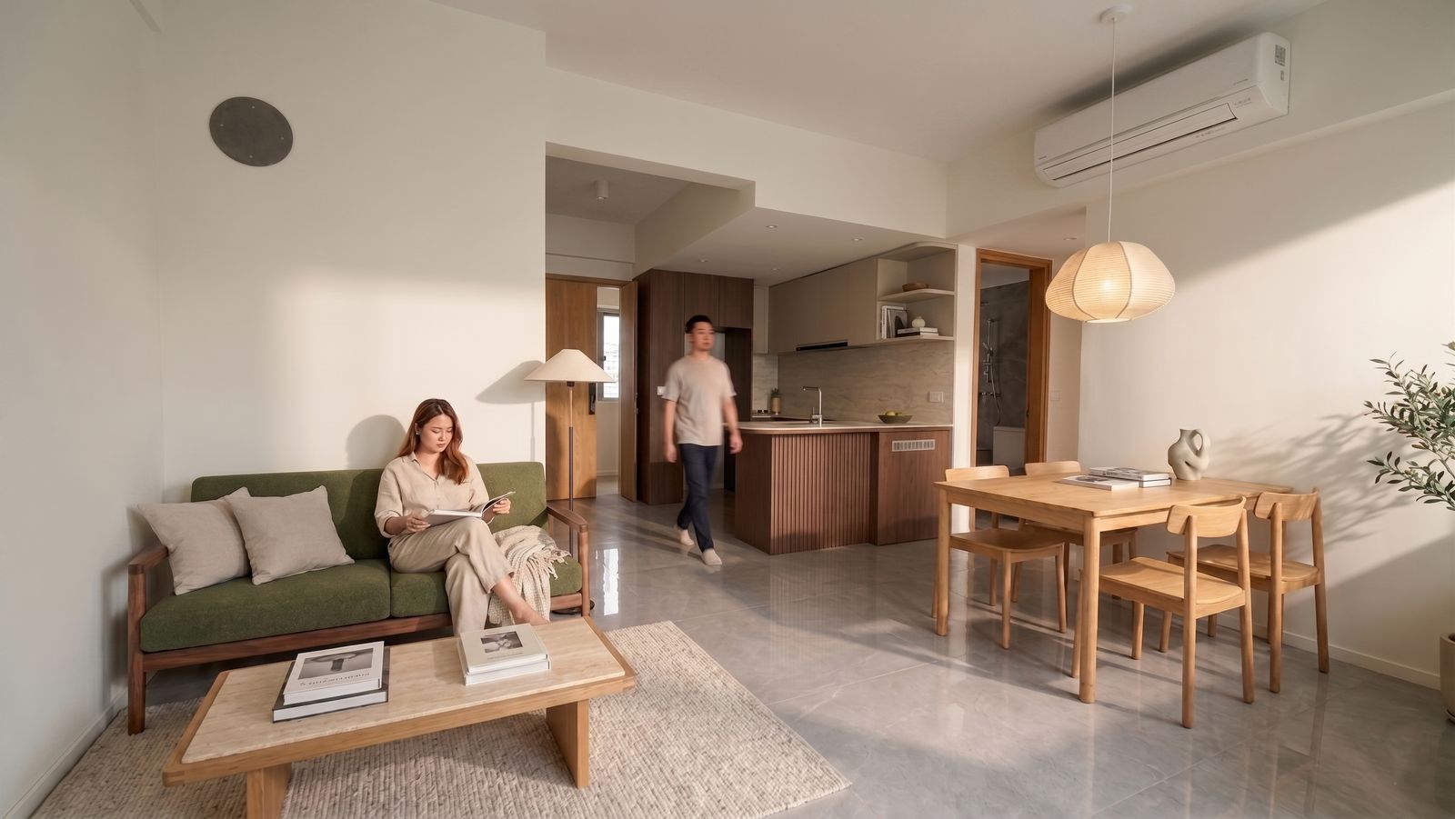 The Shorefront — Living Room 04-03, living room artist's impression