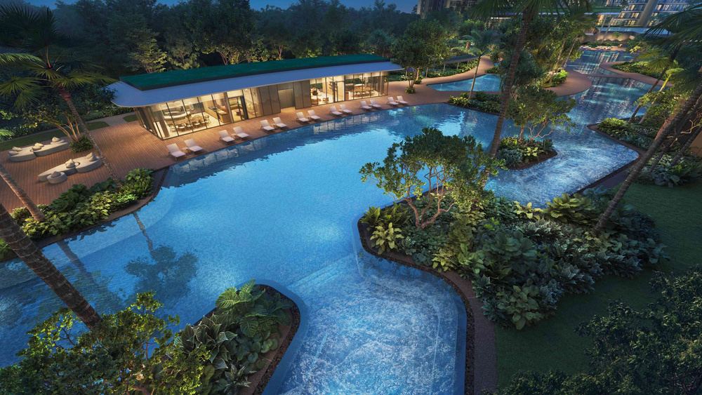 Artist’s impression: Canopy Lap Pool (50m) and Hammock Cove (Grand Clubhouse), Thomson Reserve