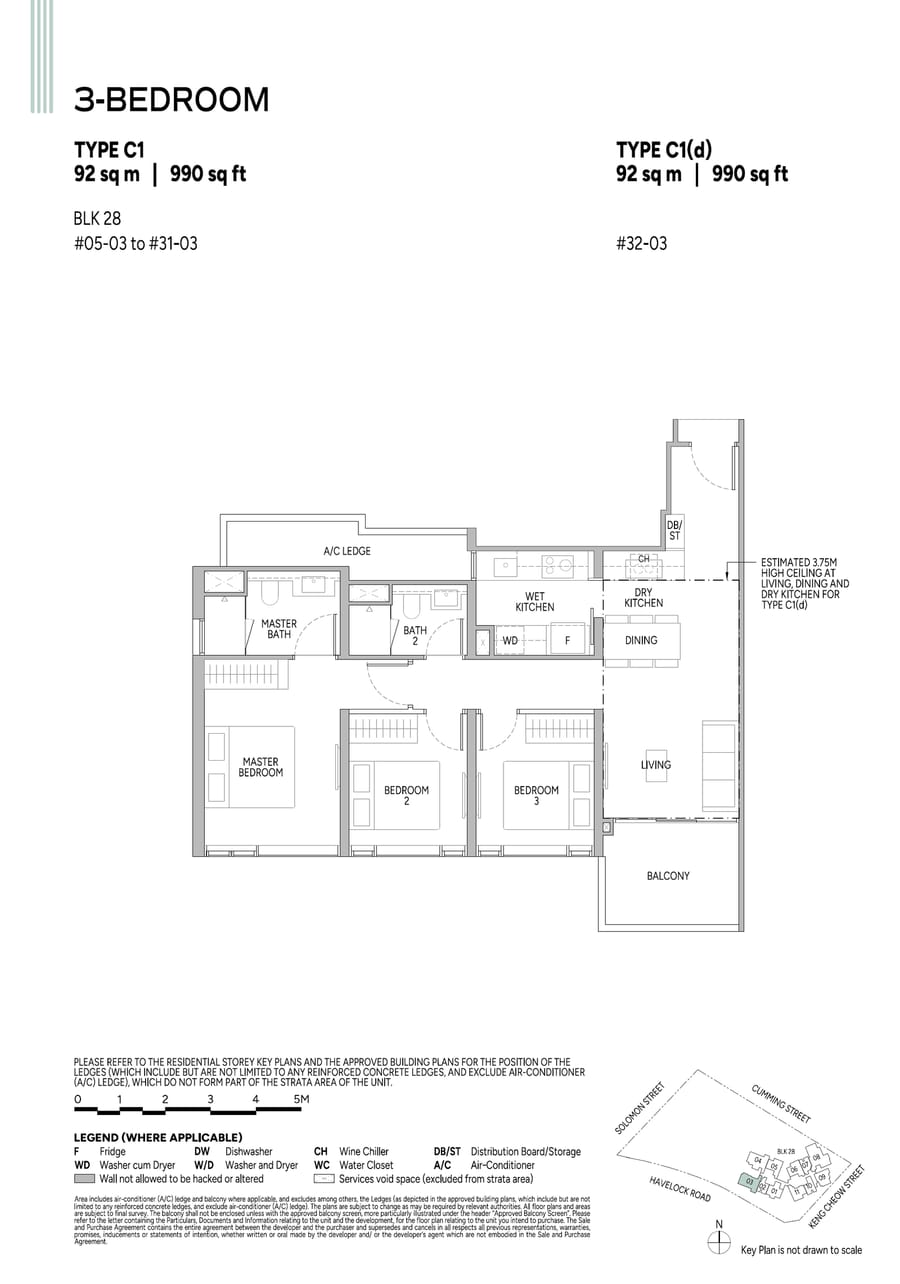 Floor plan C1 — 3 Bedroom