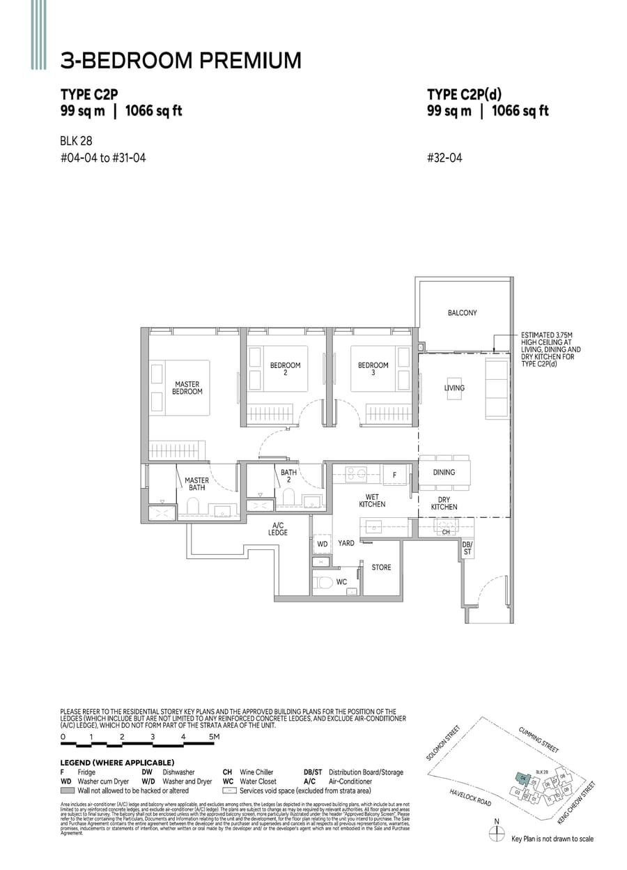 Floor plan C2P — 3 Bedroom Premium