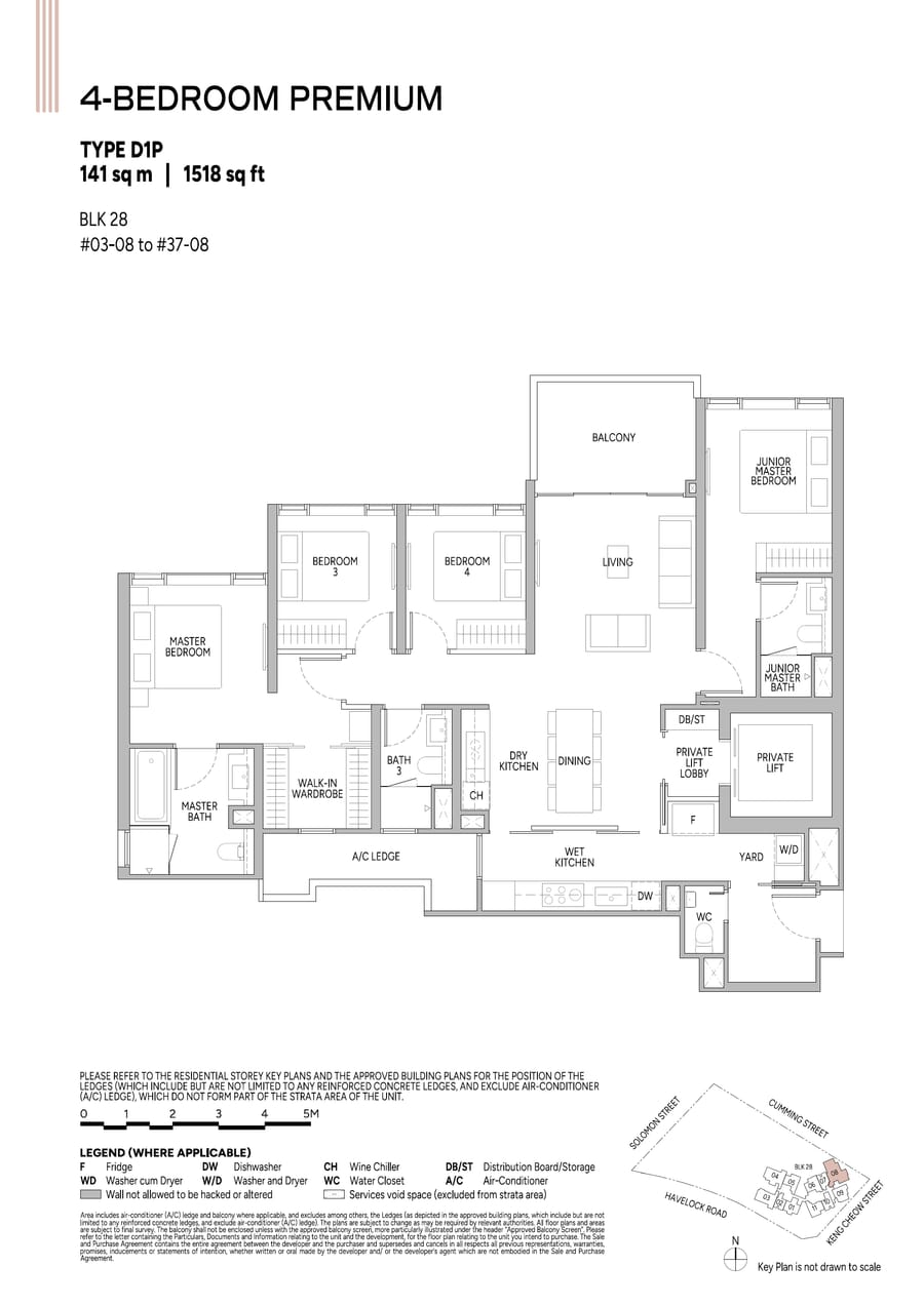 Floor plan D1P — 4 Bedroom Premium
