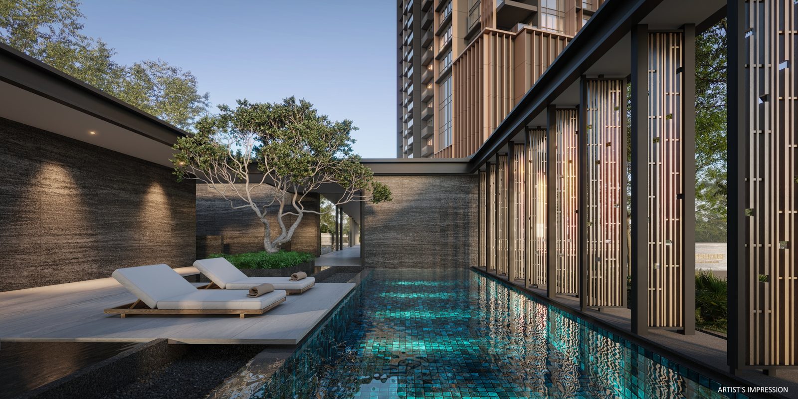 UPPERHOUSE at Orchard Boulevard — The Botanical Villa hydropool render