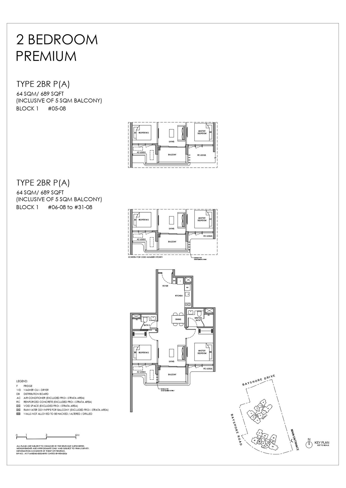 Floor plan 2BR P(A) — 2 Bedroom Premium