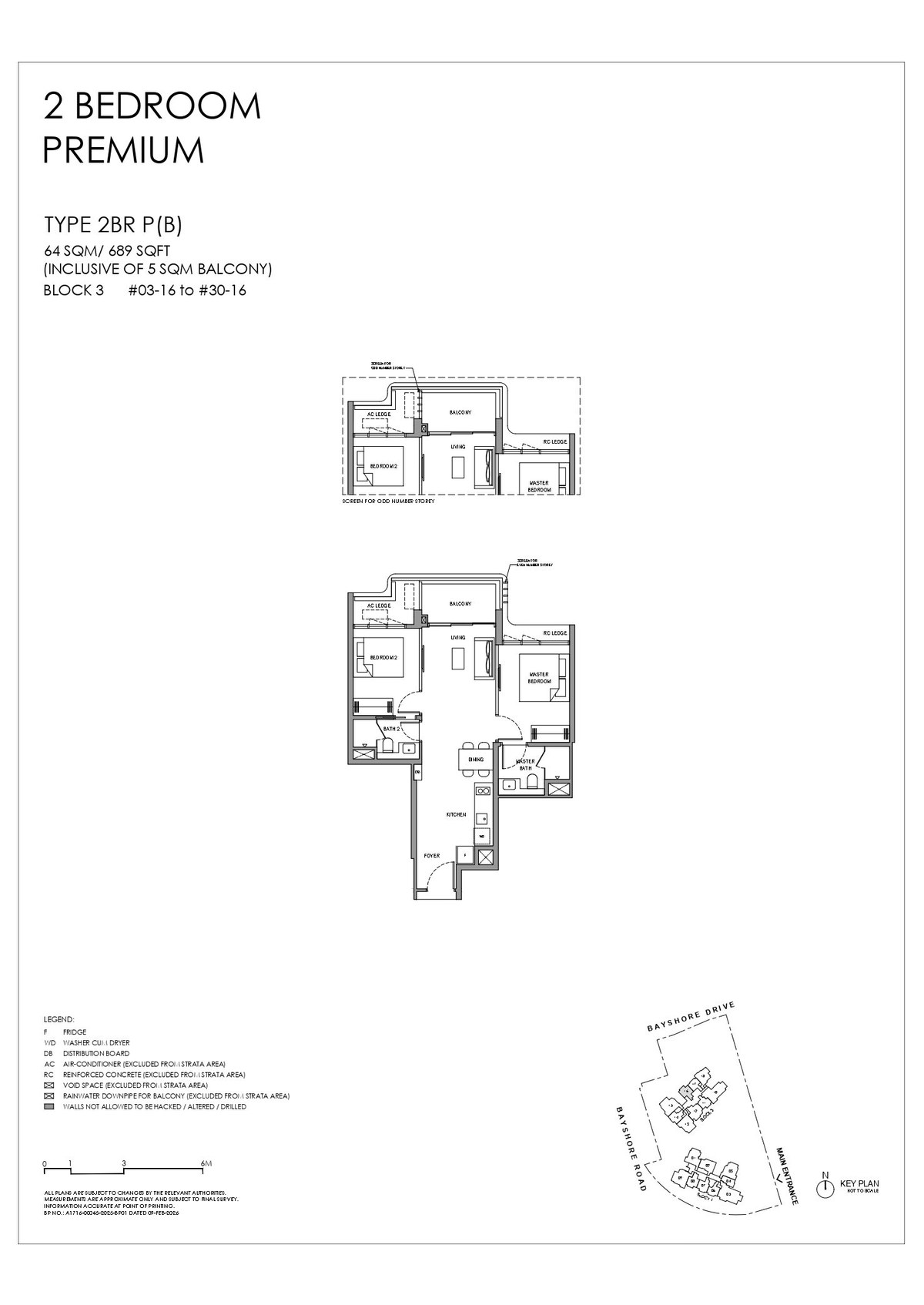 Floor plan 2BR P(B) — 2 Bedroom Premium