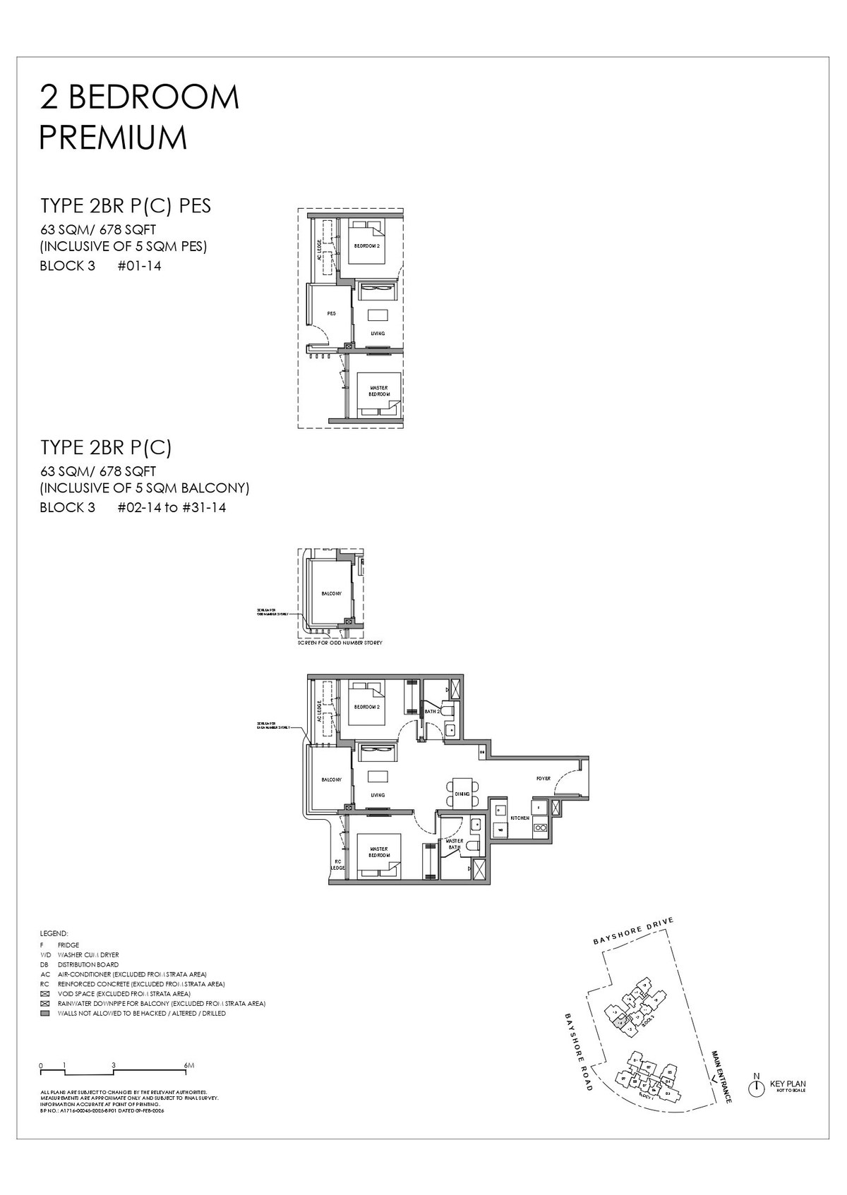 Floor plan 2BR P(C) — 2 Bedroom Premium