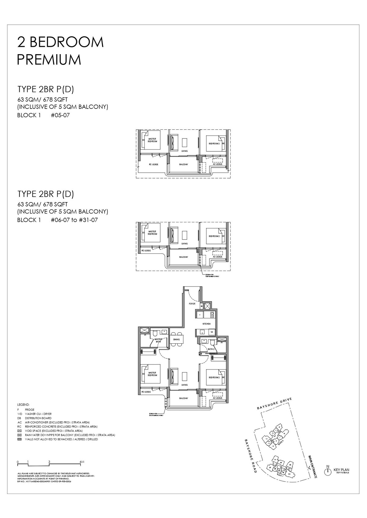 Floor plan 2BR P(D) — 2 Bedroom Premium
