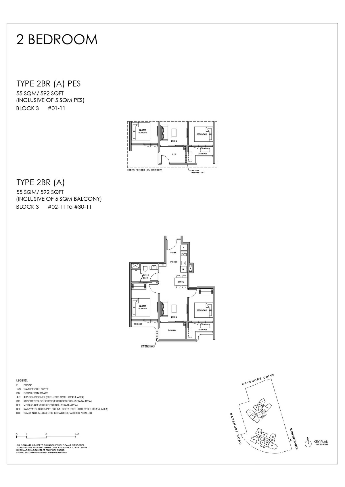 Floor plan 2BR (A) — 2 Bedroom