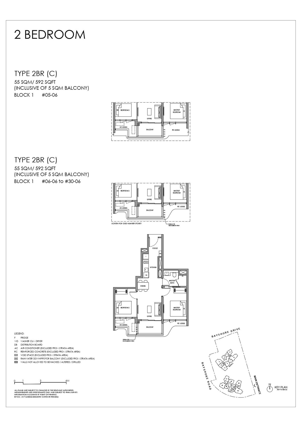 Floor plan 2BR (C) — 2 Bedroom