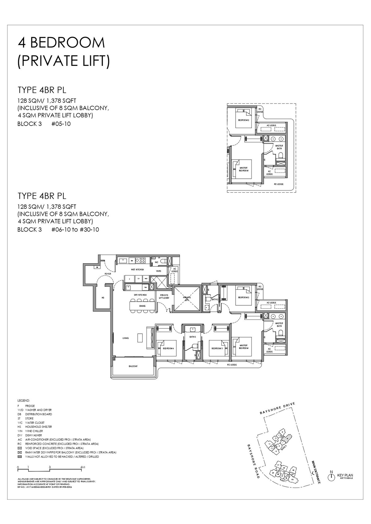 Floor plan 4BR PL — 4 Bedroom (Private Lift)