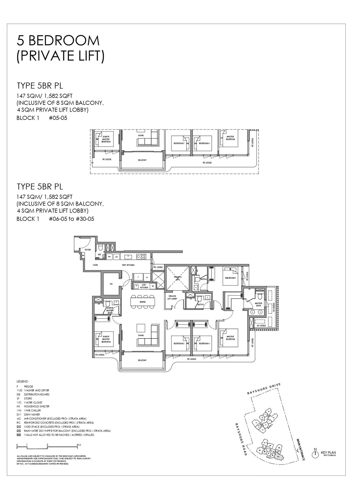 Floor plan 5BR PL — 5 Bedroom (Private Lift)