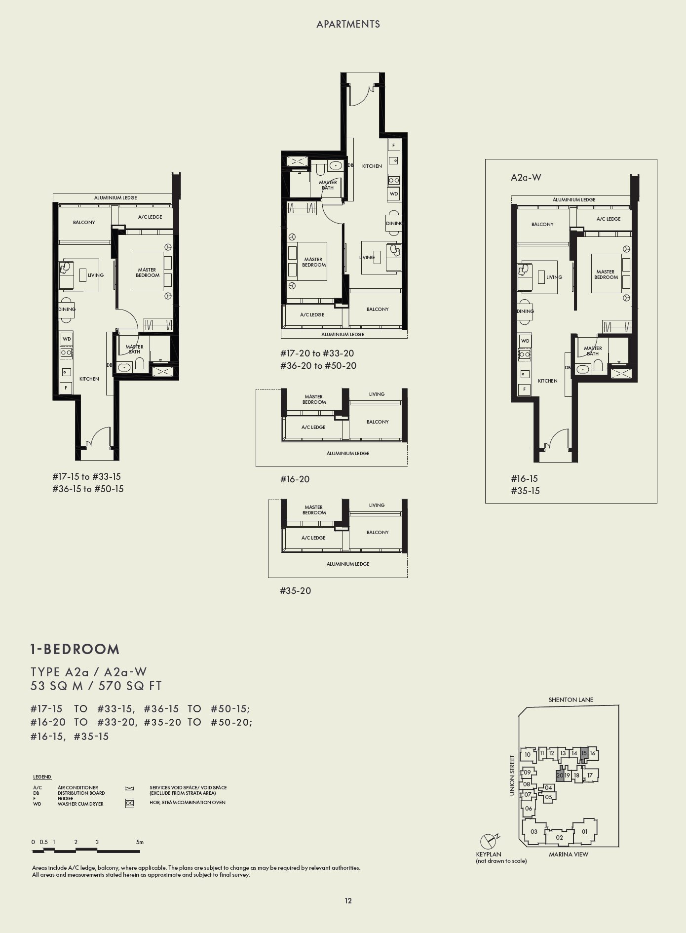 Floor plan A2a — 1 Bedroom · W Residences Marina View