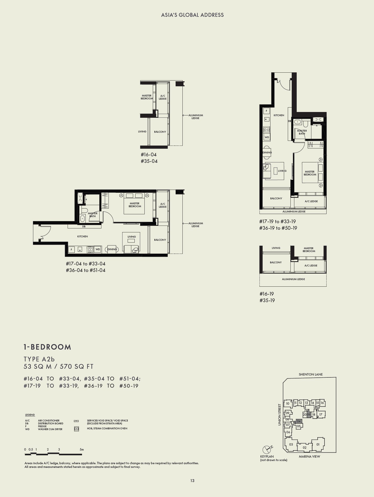 Floor plan A2b — 1 Bedroom · W Residences Marina View