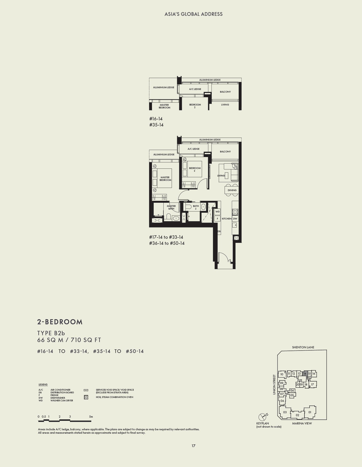 Floor plan B2b — 2 Bedroom · W Residences Marina View