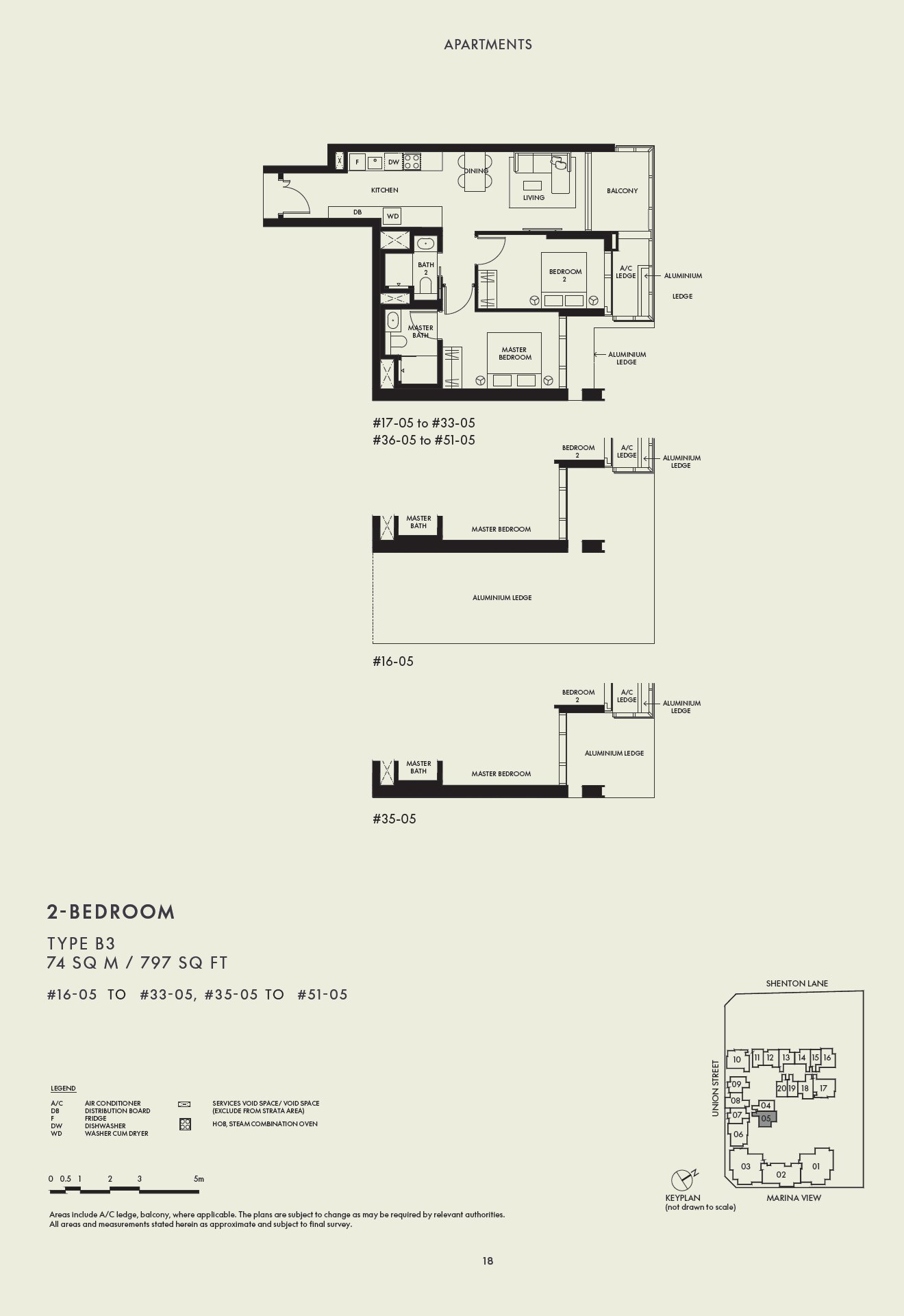 Floor plan B3 — 2 Bedroom Premium · W Residences Marina View