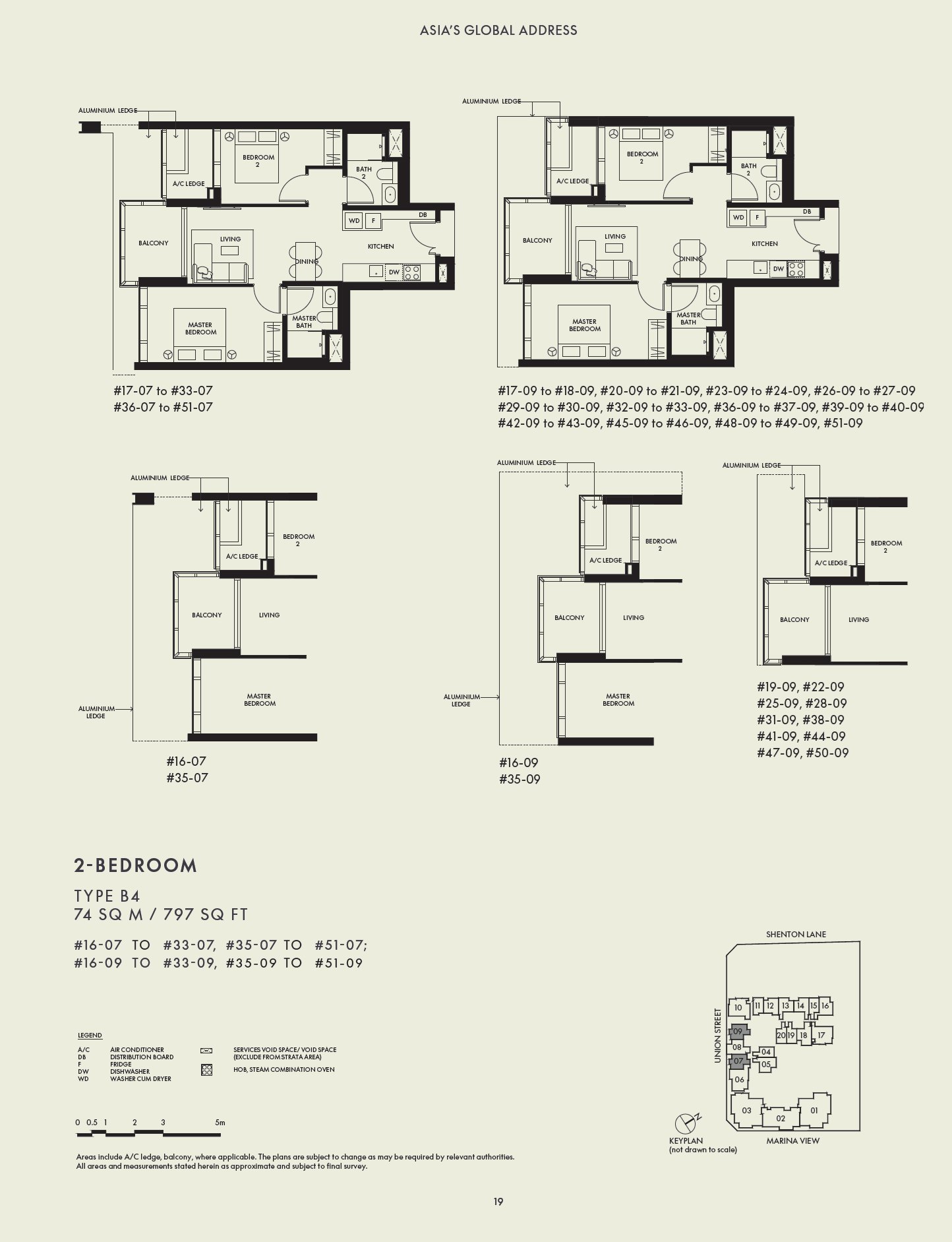 Floor plan B4 — 2 Bedroom Premium · W Residences Marina View